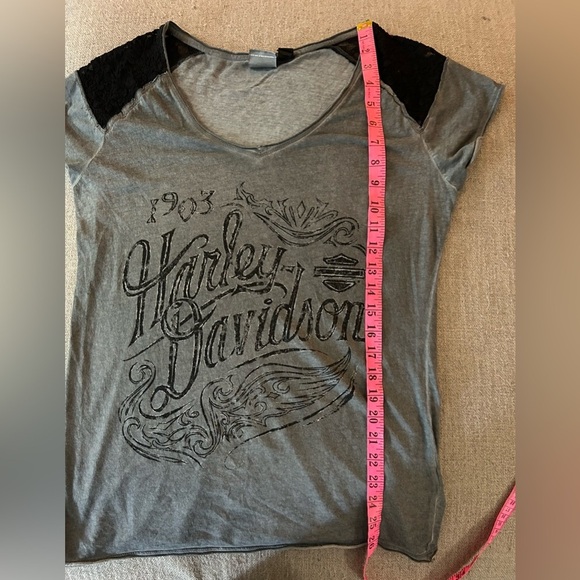 Harley-Davidson Gray and Black Raglan Graphic Tee - Picture 4 of 6